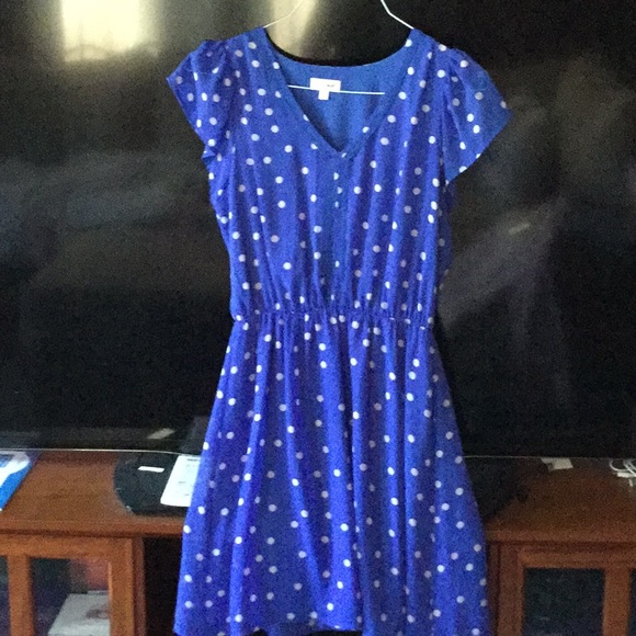 Maison Jules Dresses & Skirts - Blue Polka Dot Dress